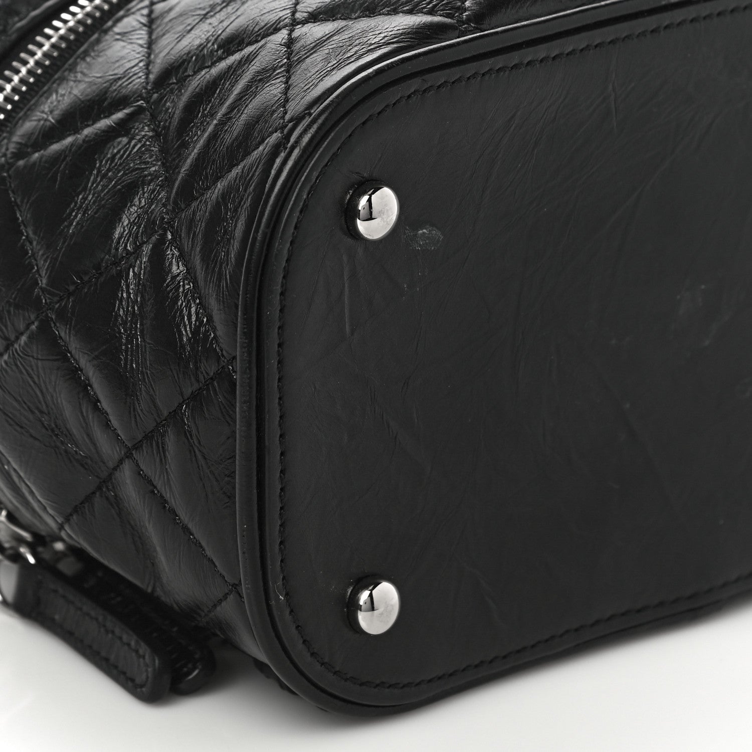 Chanel Crumpled Calfskin PVC Quilted Backpack Black 9 of 13