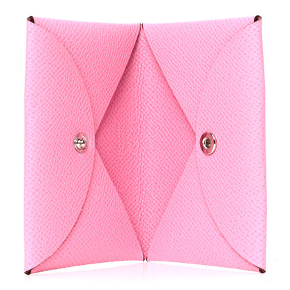 Hermes Epsom Calvi Card Case 5P Pink 4 of 5