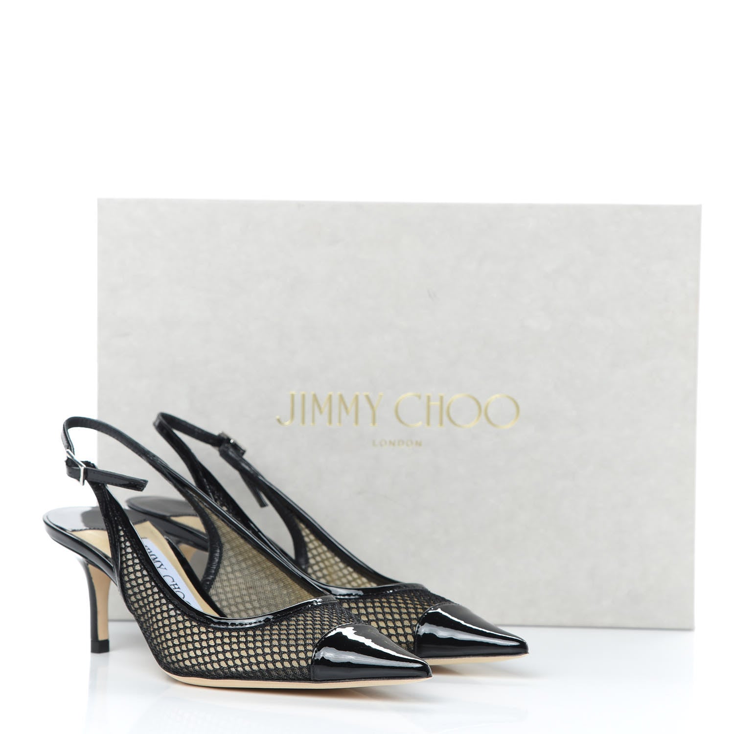 Jimmy Choo Patent Sporty Mesh Anika 65 Pumps 35 Black 9 of 9