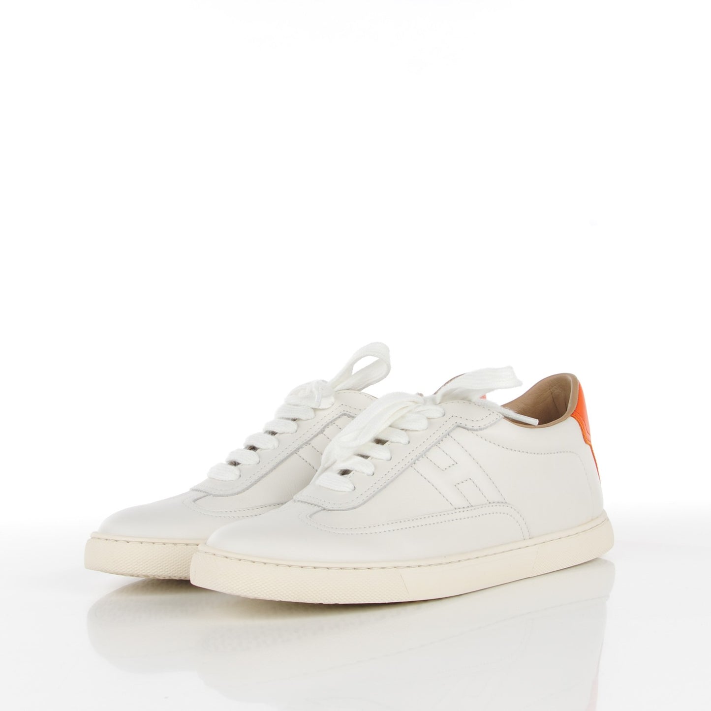 Calfskin Quicker Ladies Sneakers 36.5 White Orange