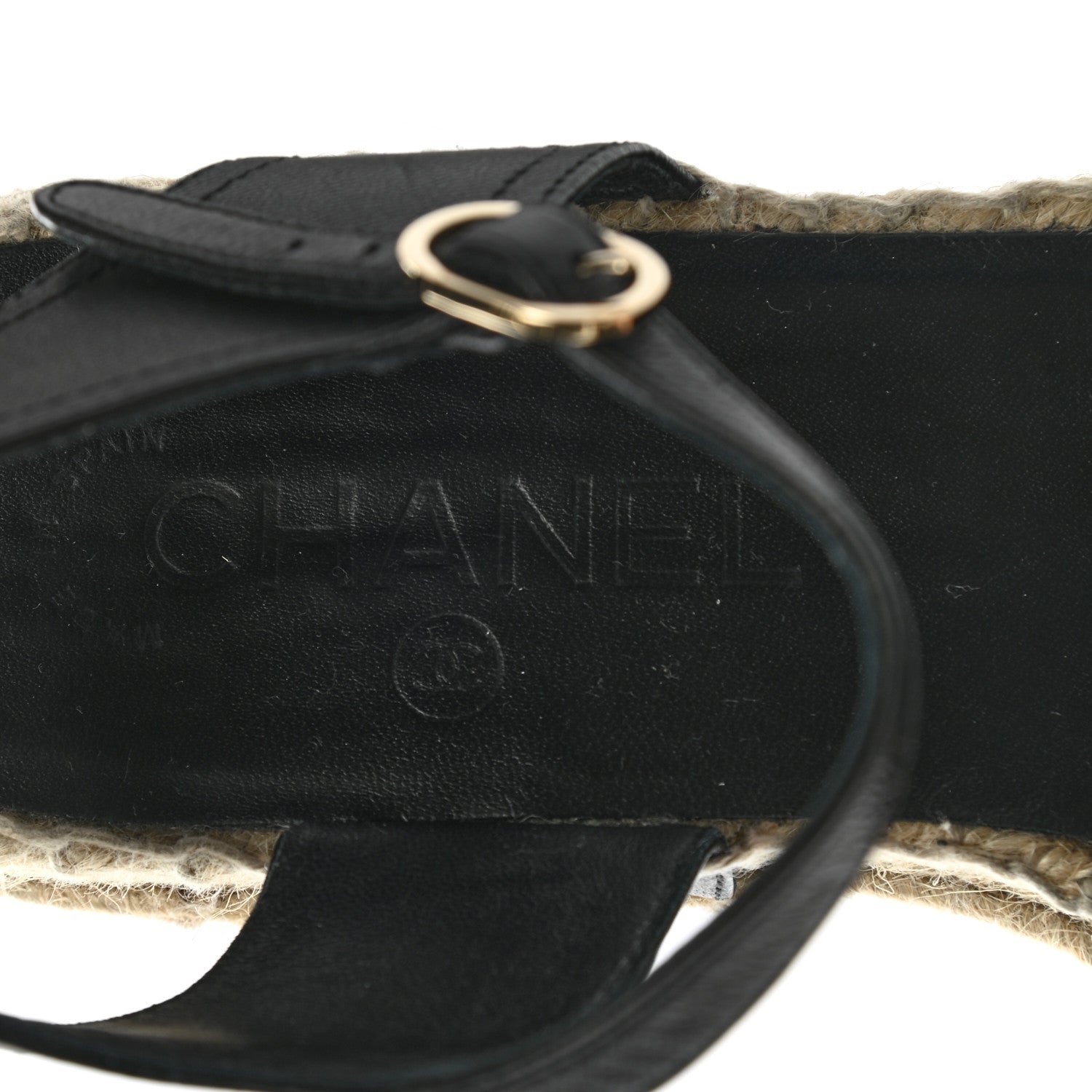 Chanel Lambskin Cap Toe CC Espadrilles Sandals 38 Black 7 of 10