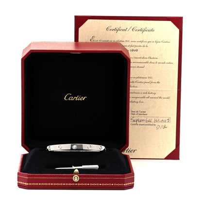 Cartier 18K White Gold 10 Diamond LOVE Bracelet 18 6 of 6