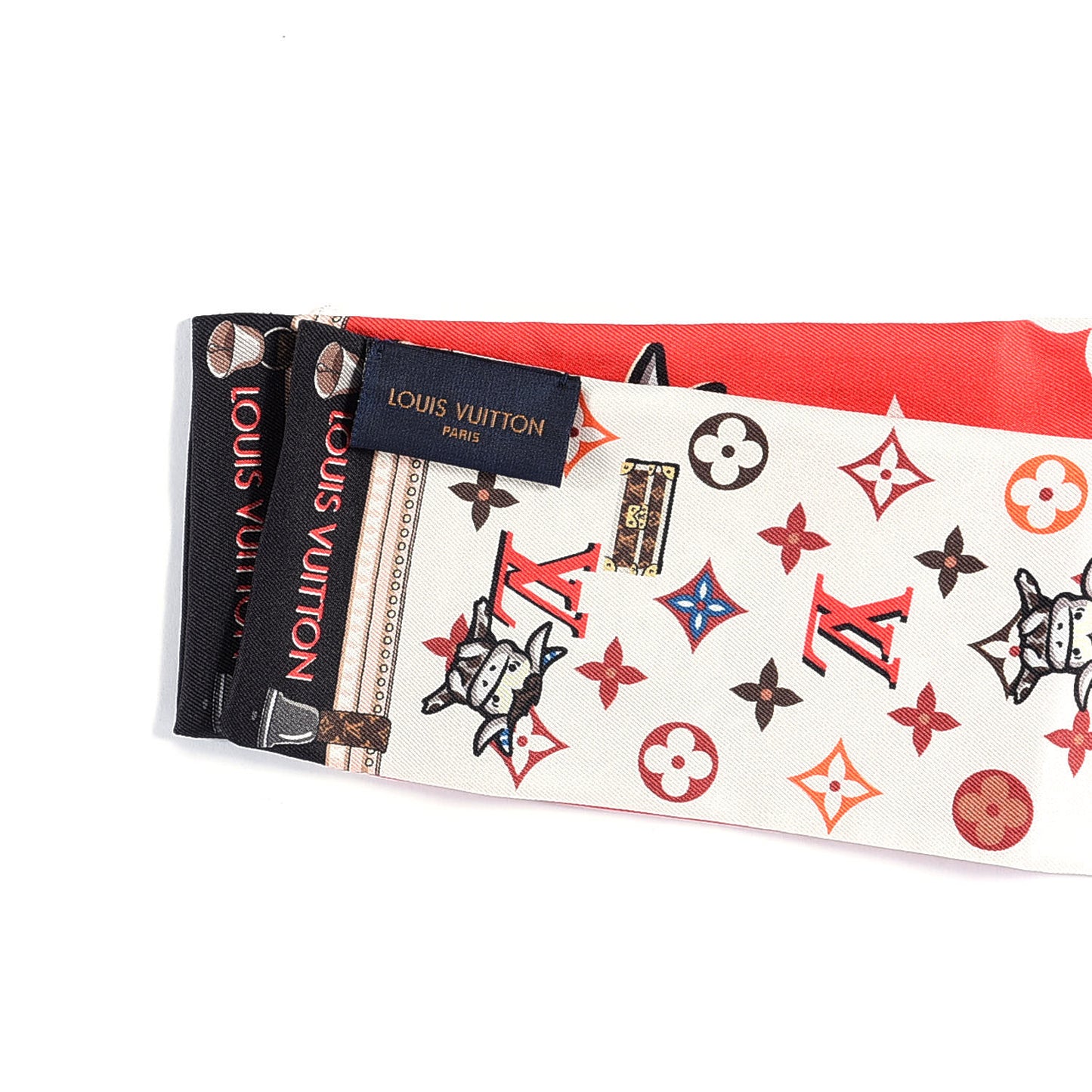 Silk Monogram Rodeo Bandeau Red