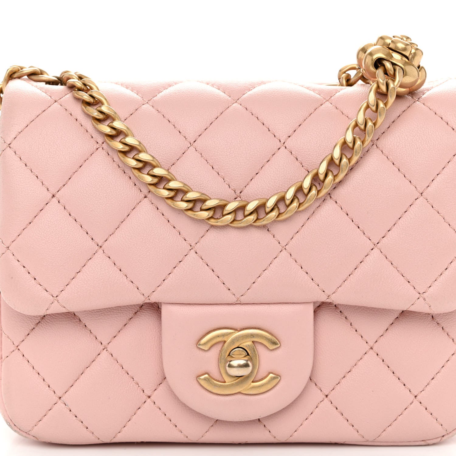 Chanel Lambskin Quilted Mini Sweet Camellia Flap Light Pink 8 of 11