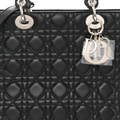 Christian Dior Lambskin Cannage Large Lady Dior Black 8 of 10