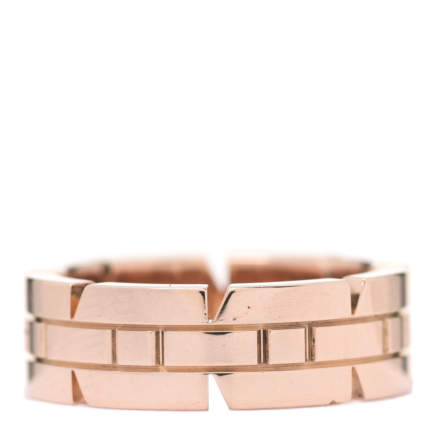 18K Pink Gold Tank Francaise Ring 49 5