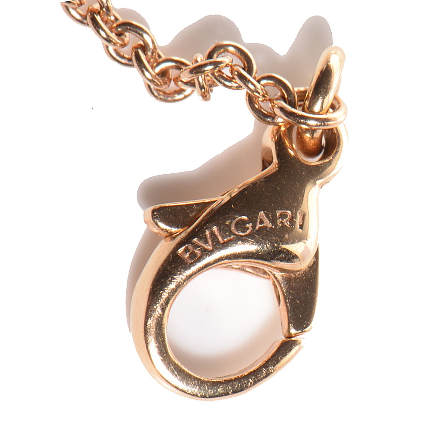 Bulgari 18K Rose Gold White Ceramic B.Zero1 Pendant Necklace 8 of 17