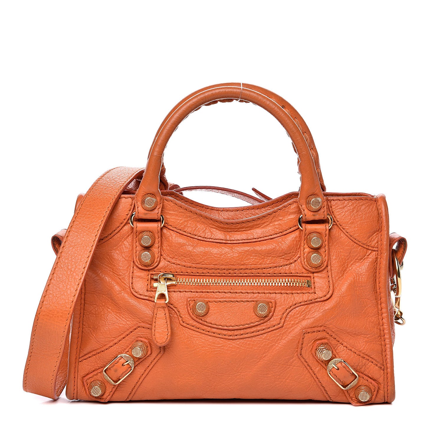 Agneau Giant 12 Gold Hardware Mini City Tangerine