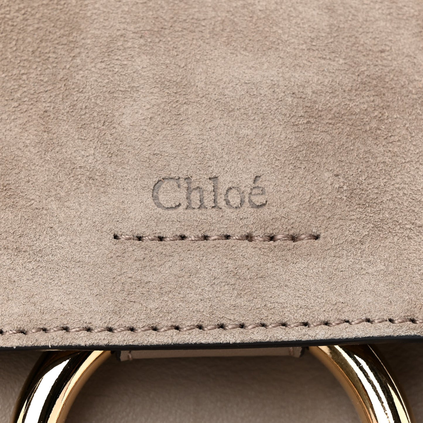 Suede Calfskin Small Faye Top Handle Bag Motty Grey