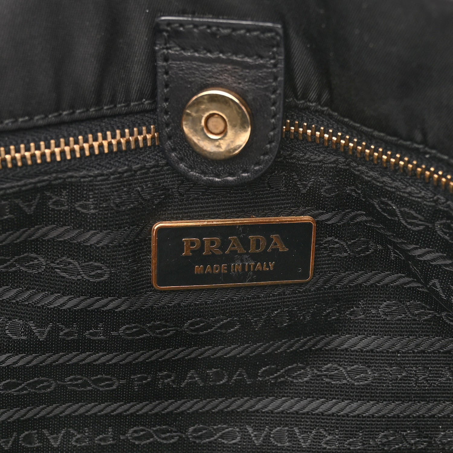 Prada Tessuto Nylon Soft Calfskin Shoulder Bag Black 6 of 12