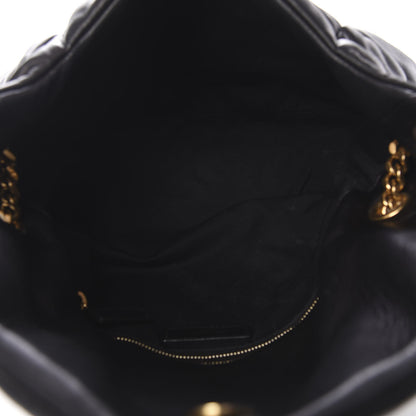 Saint Laurent Lambskin Quilted Medium Loulou Puffer Monogram Chain Satchel Black 6 of 13