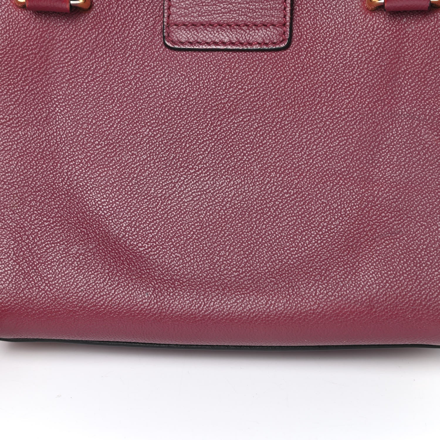 Burberry Soft Grain Calfskin Small Buckle Tote Dark Plum 16 of 22