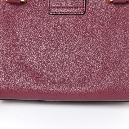 Burberry Soft Grain Calfskin Small Buckle Tote Dark Plum 16 of 22