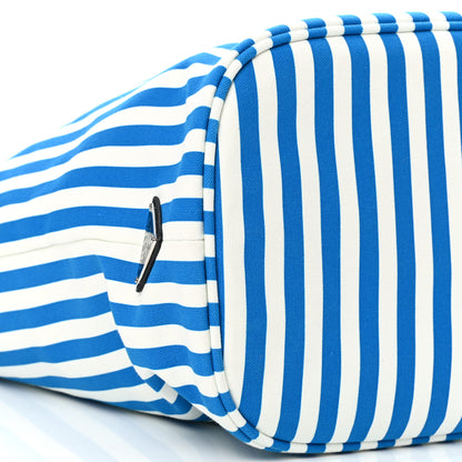 Prada Canvas Striped Comic Shopping Tote Blue White 10 of 12