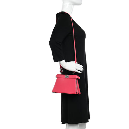 Fendi Shiny Nappa Petite Peekaboo I SEE U Satchel Lampone 2 of 12