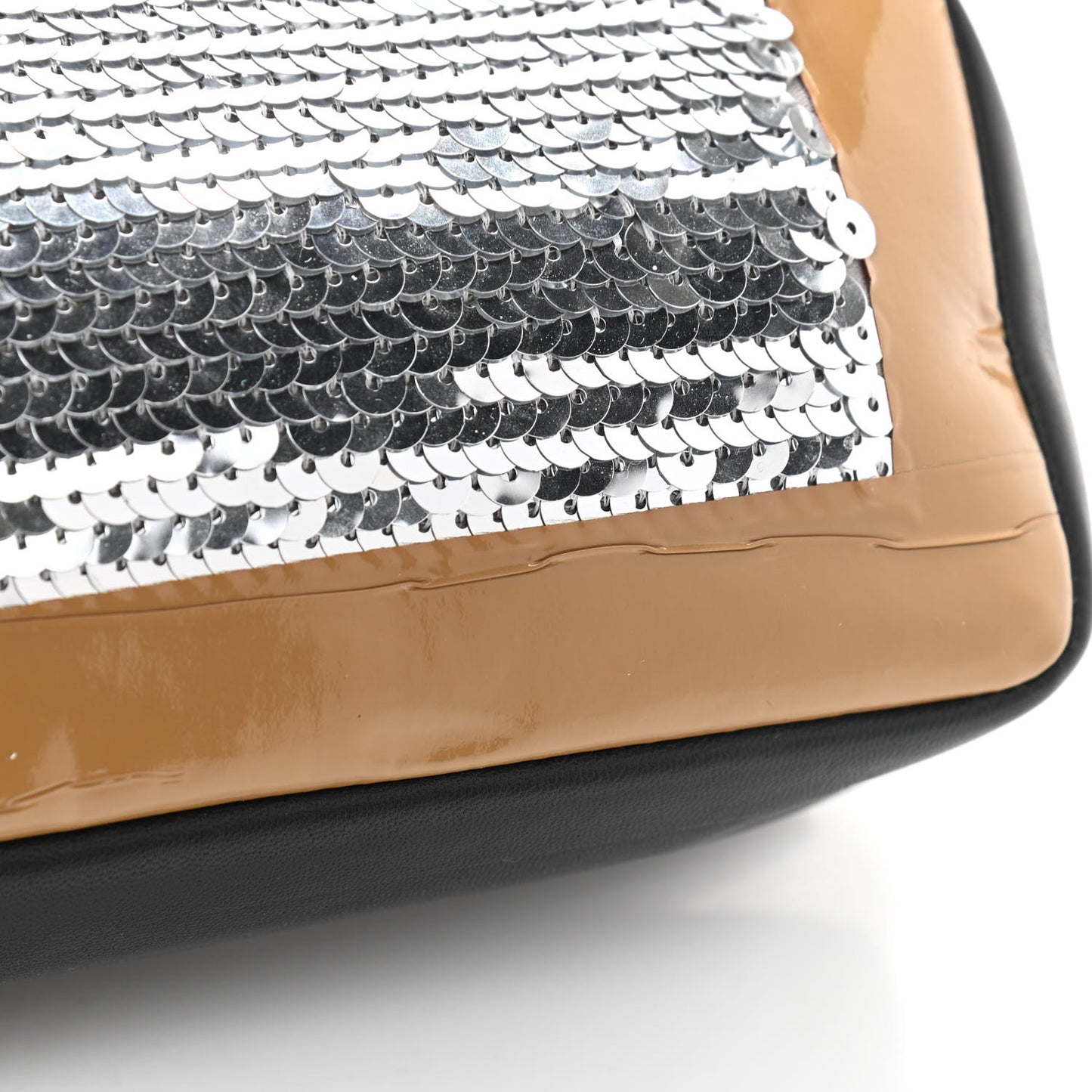 Patent Sequin Embellished Small TB Lola Bag Black