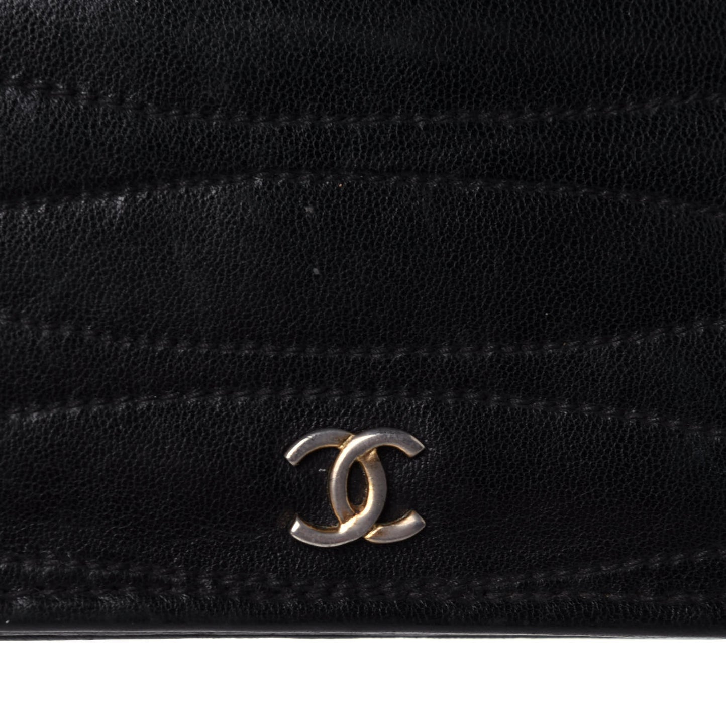 Lambskin Quilted CC Clutch Black