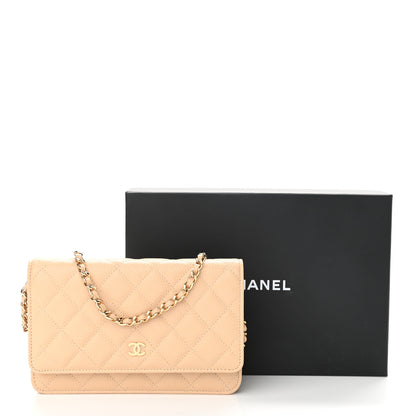 Chanel Caviar Quilted Wallet On Chain WOC Beige 11 of 11