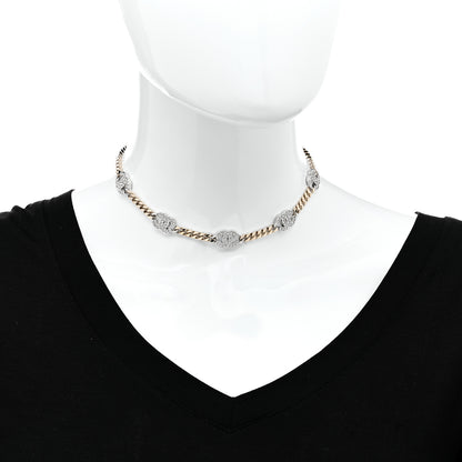 Chanel Crystal Chain CC Link Choker Gold Silver 2 of 6