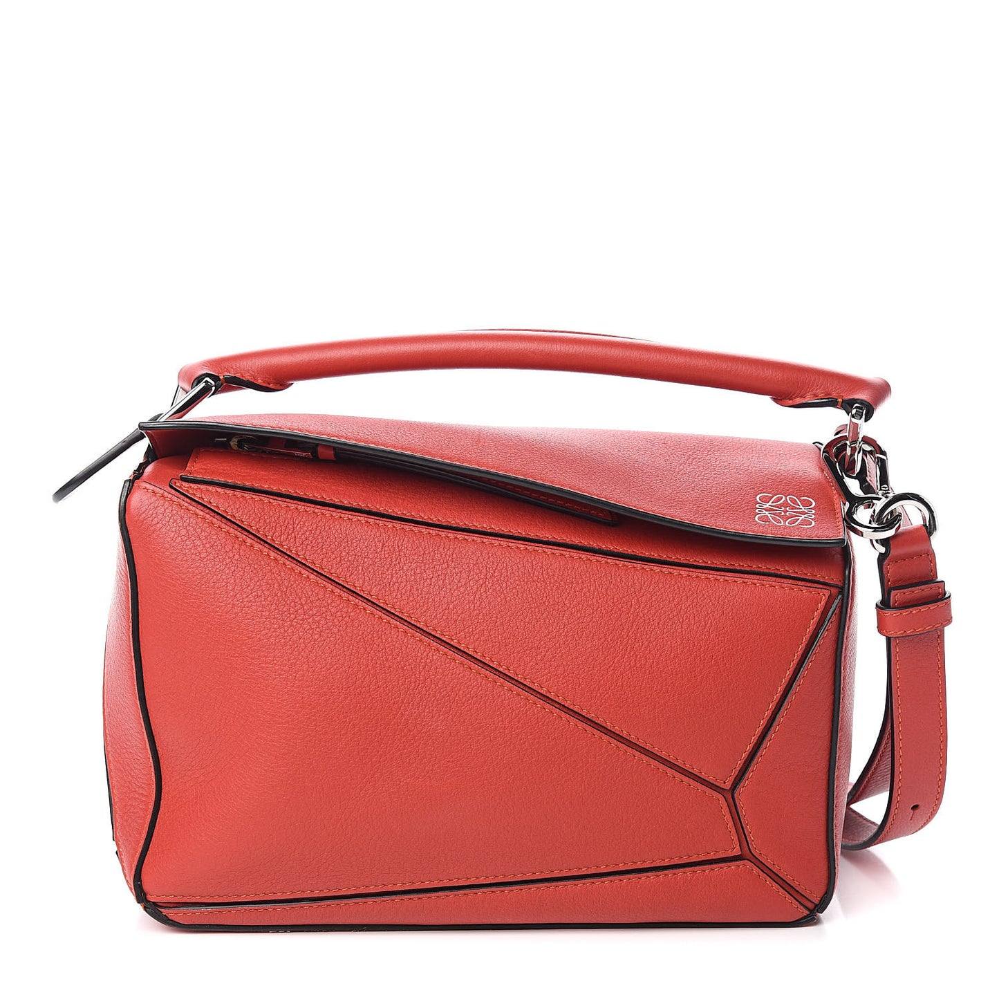 Calfskin Small Puzzle Bag Pastel Scarlet