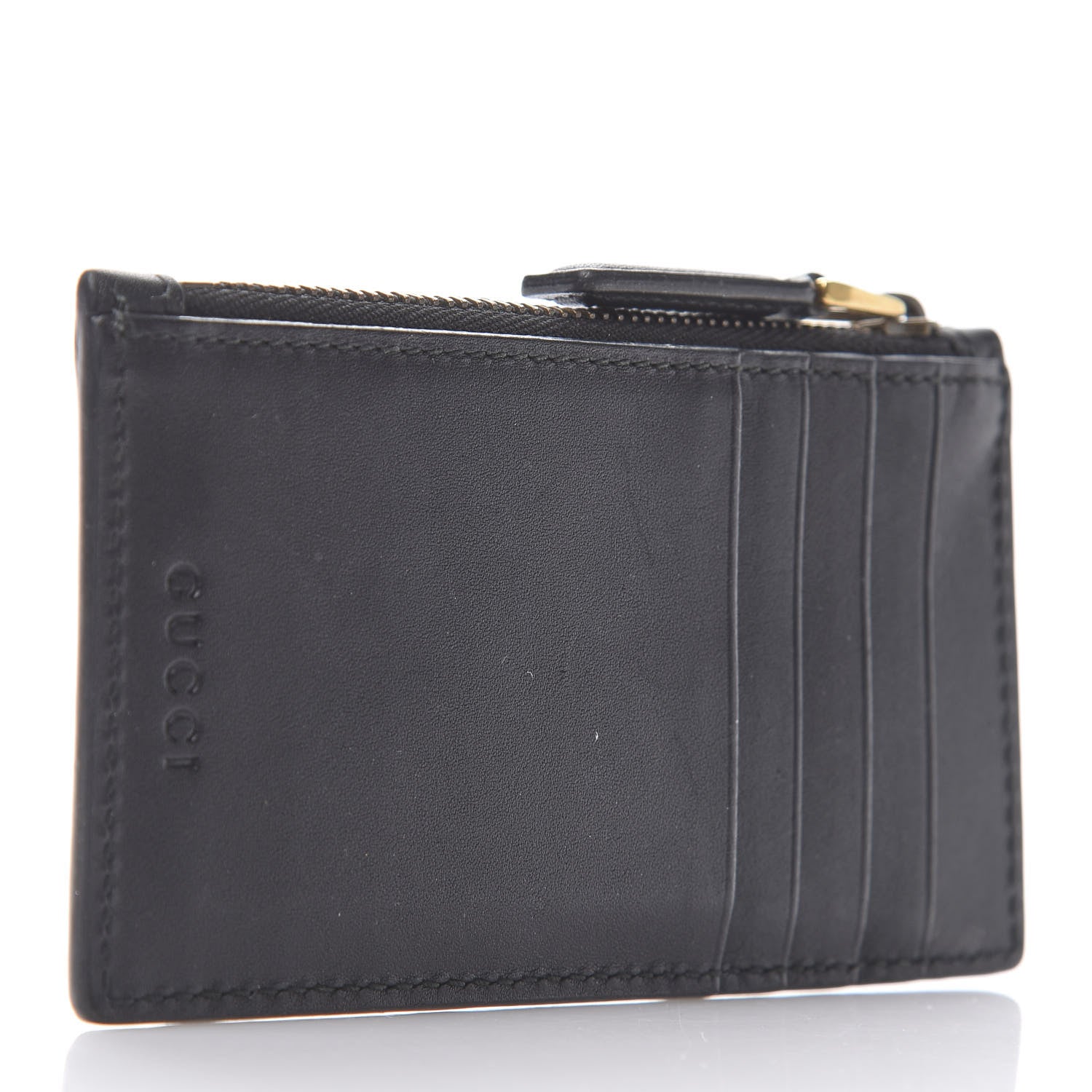 Gucci Calfskin L'Aveugle Par Amour Embossed Coin Case Card Holder Black 3 of 6