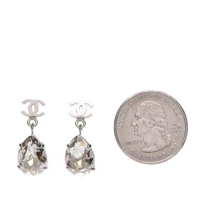 Chanel Crystal CC Drop Earrings Silver 2 of 5