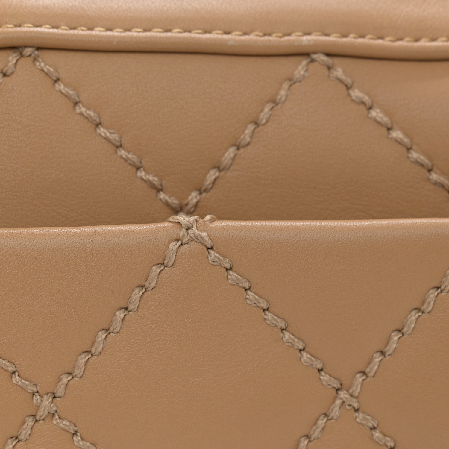 Chanel Calfskin Wild Stitch Top Handle Bag Beige 15 of 20