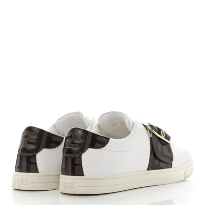 Fendi Vitello FF Embossed Womens Slip On Sneakers 35.5 Ultra White Maya Black 4 of 14