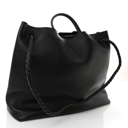 Bottega Veneta Silky Calfskin Large Andiamo Shoulder Bag Black 3 of 9
