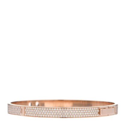 Hermes 18K Rose Gold Pave Diamond H D'Ancre Bracelet ST 3 of 5