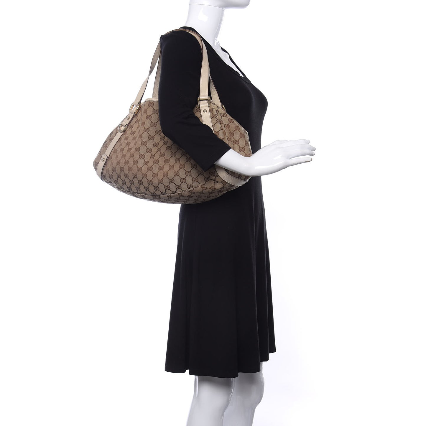 Monogram Medium Abbey Shoulder Bag Off White