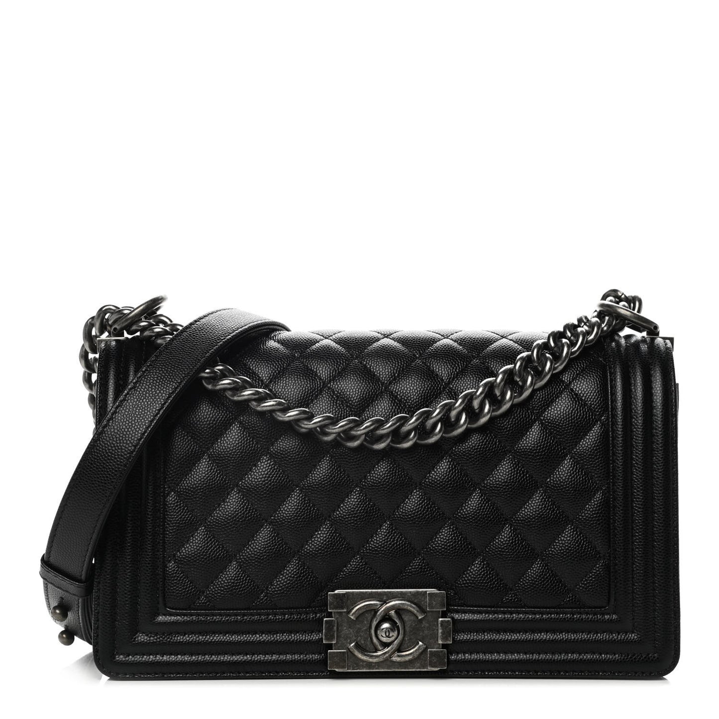 Caviar Quilted Medium Boy Flap Black
