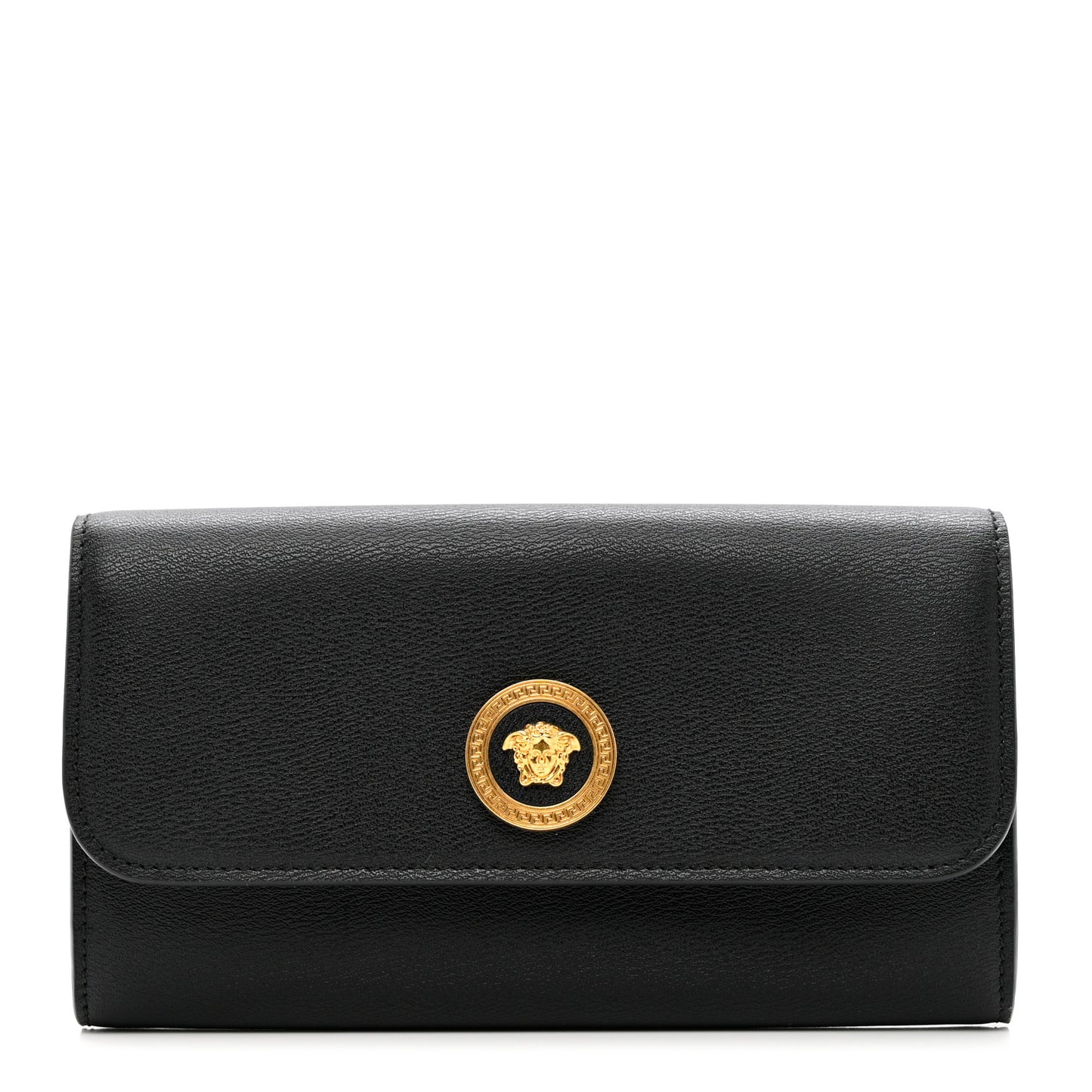 Calfskin Medusa Continental Wallet Black