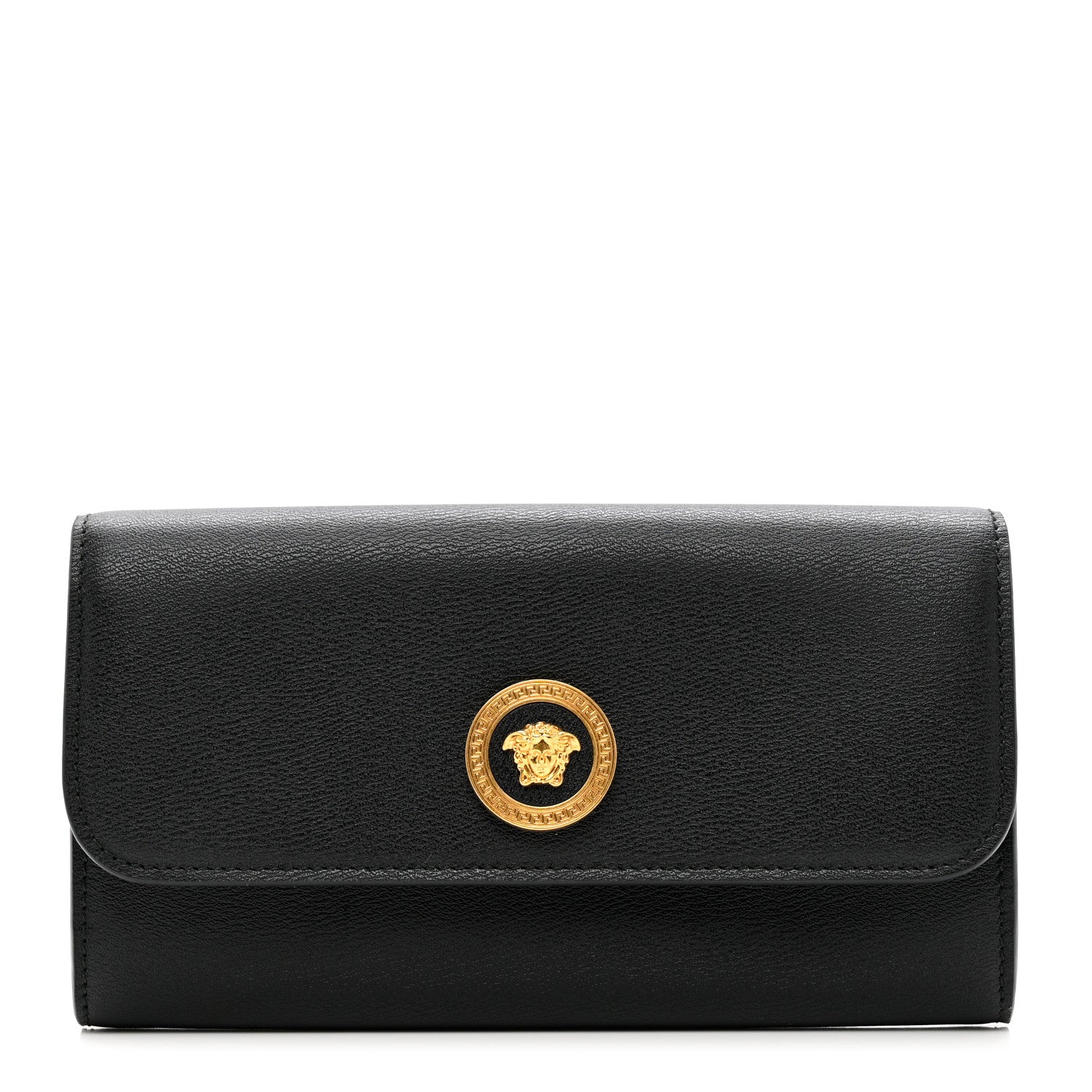 Versace Calfskin Medusa Continental Wallet Black 1 of 6