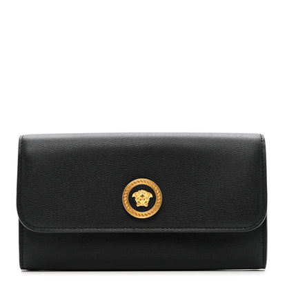 Versace Calfskin Medusa Continental Wallet Black 1 of 6