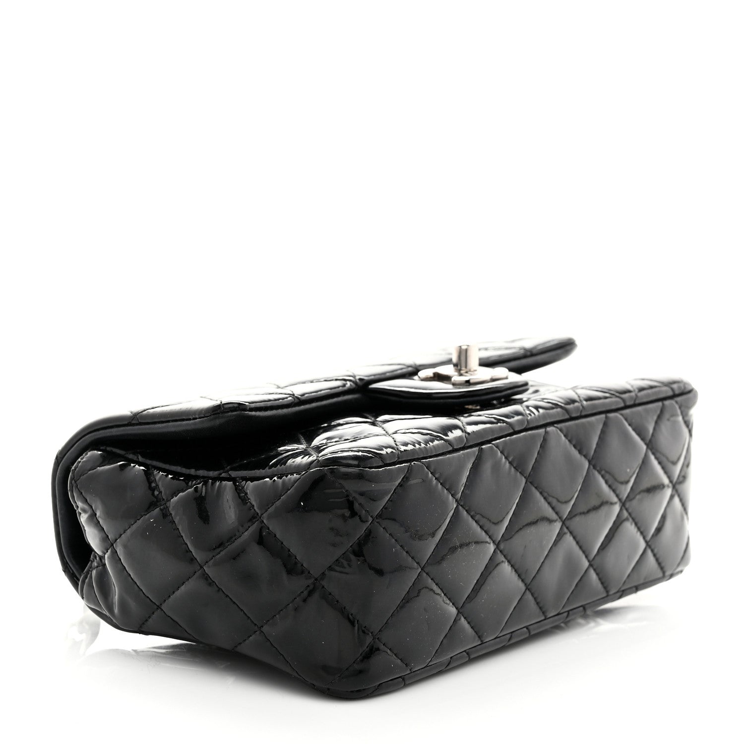 Chanel Patent Calfskin Quilted Mini Rectangular Flap Black 4 of 10