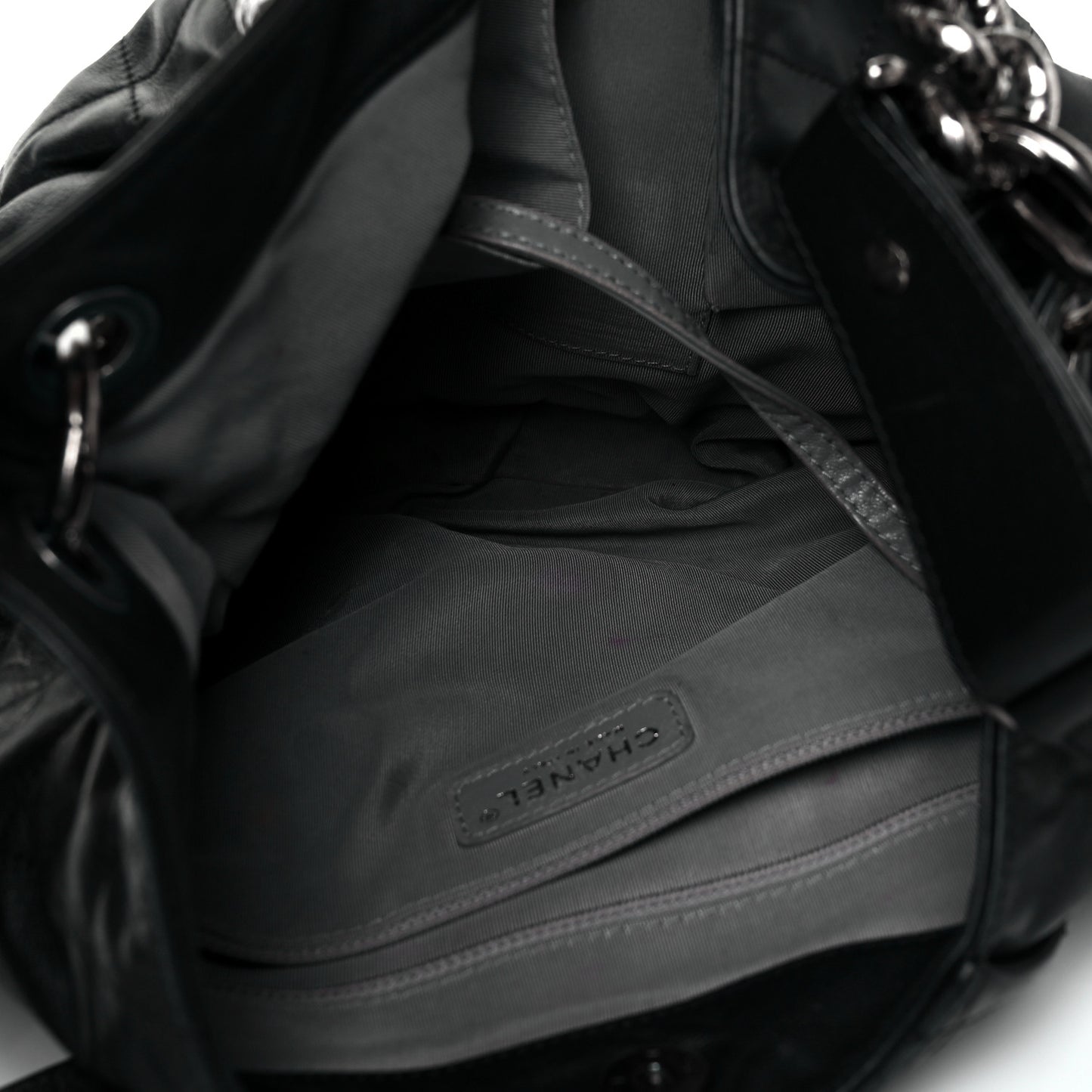 Calfskin Coco Pleats Hobo Black