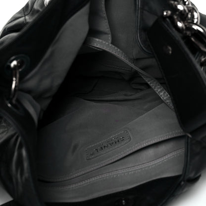 Chanel Calfskin Coco Pleats Hobo Black 4 of 8