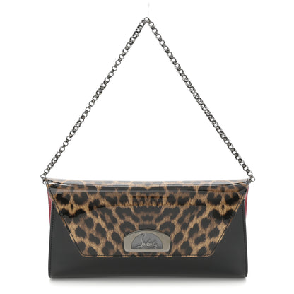 Christian Louboutin Patent Leopard Vero Dodat Clutch Brown 1 of 12