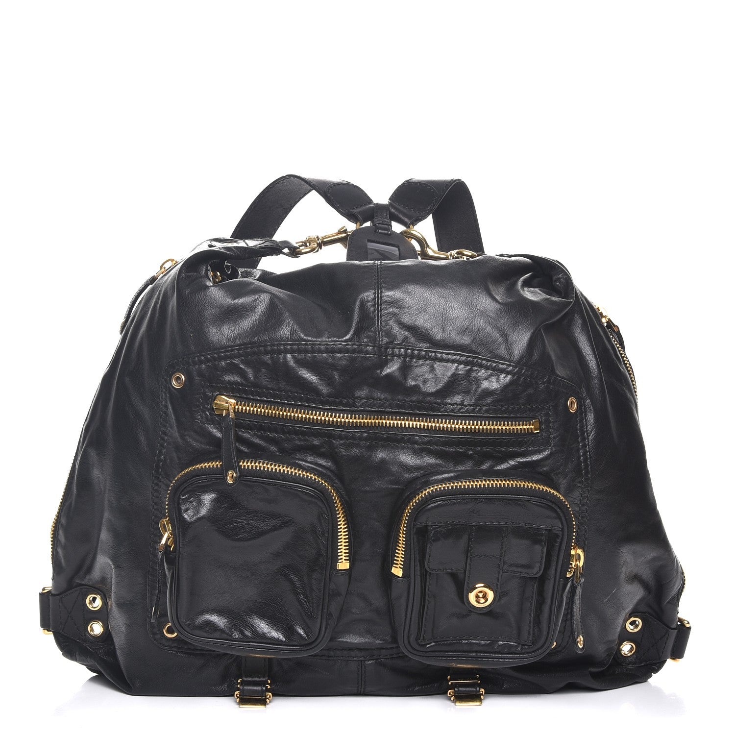 Gucci Lambskin Large Darwin Convertible Backpack Black 1 of 8
