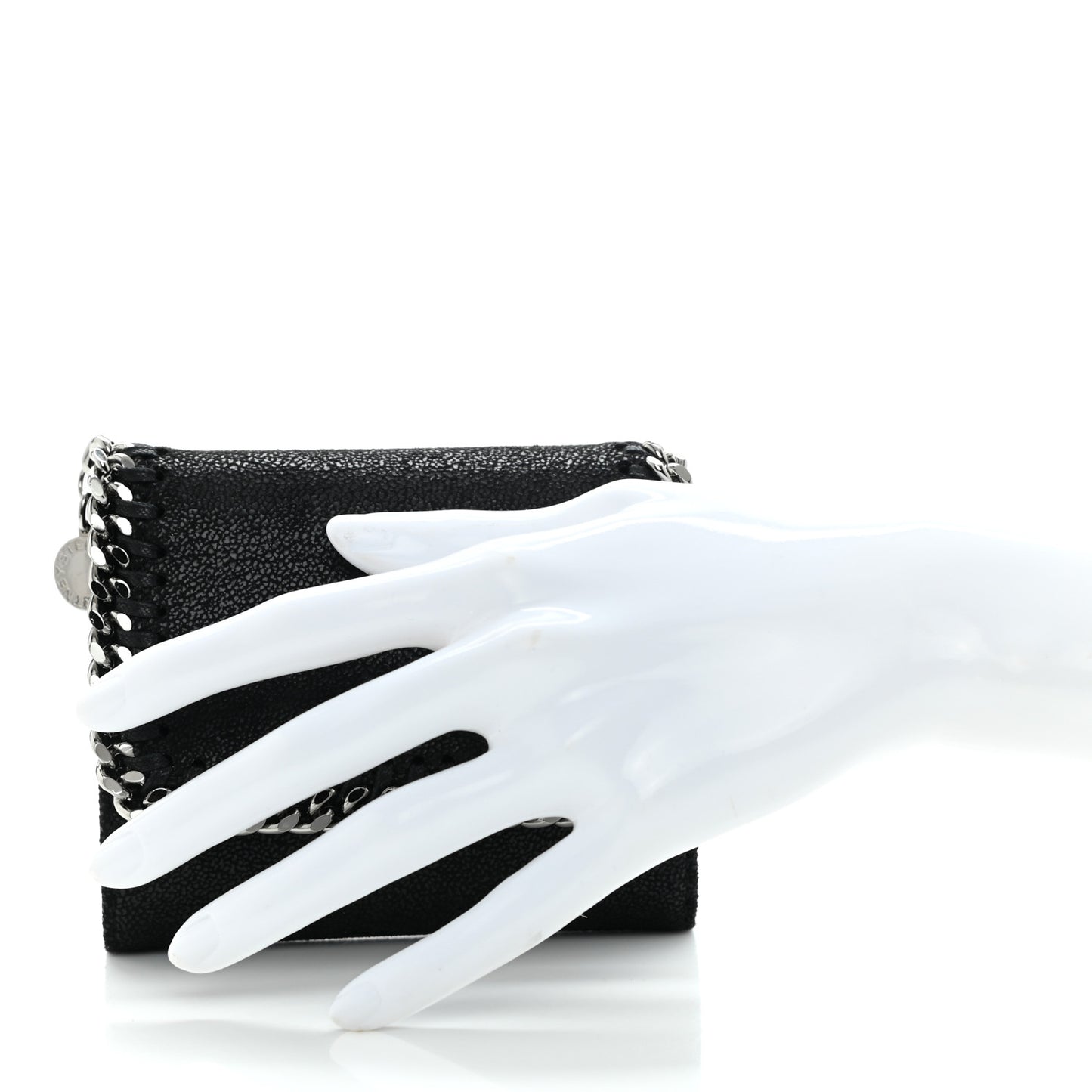 Shaggy Deer Small Falabella Flap Wallet Black