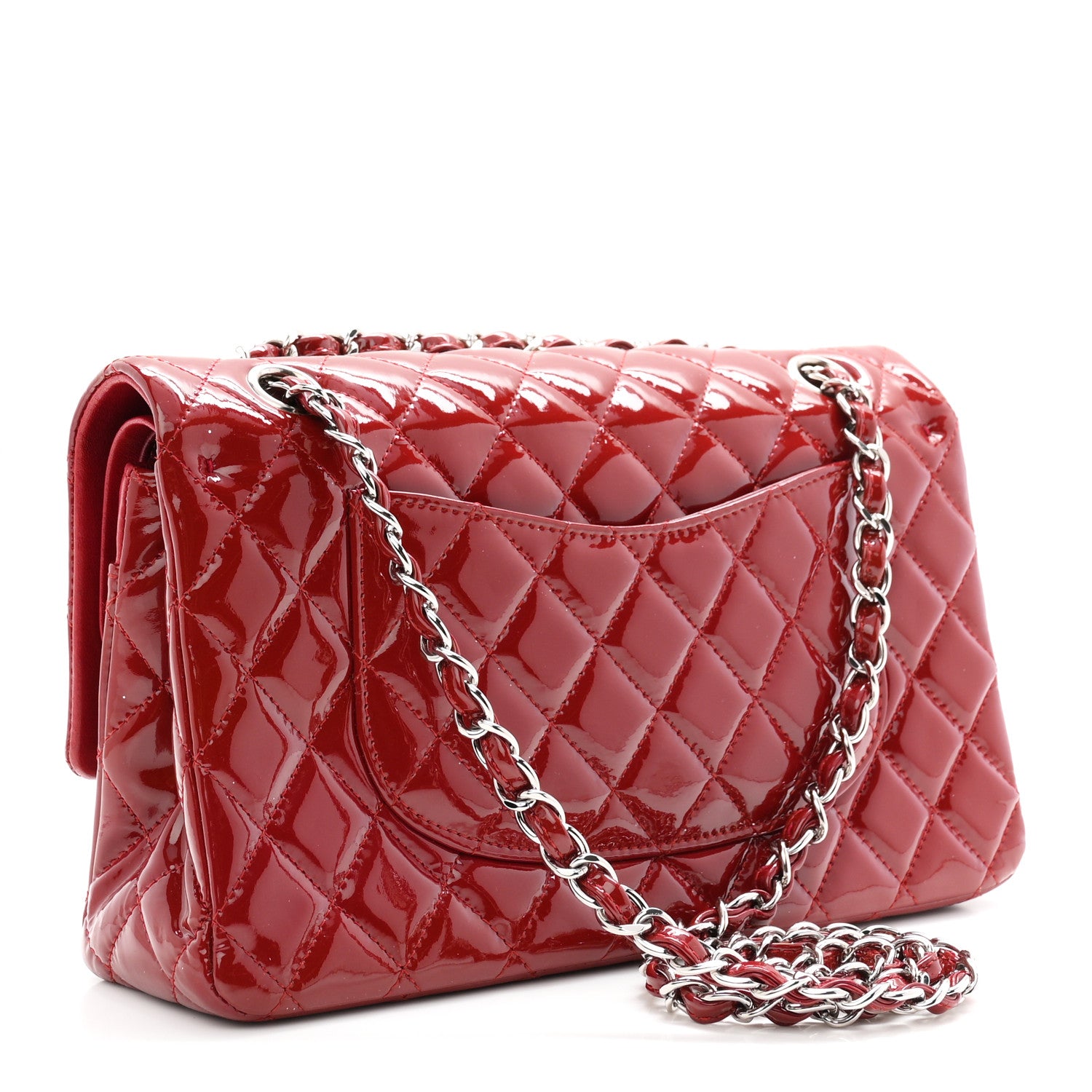 Chanel Patent Quilted Medium Double Flap Red 3 of 10