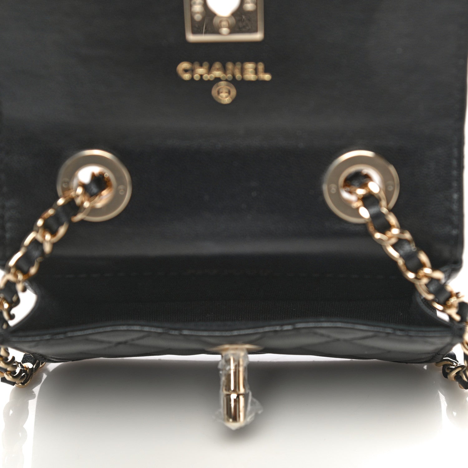 Chanel Lambskin Quilted Trendy CC Card Holder On Chain Black 4 of 12