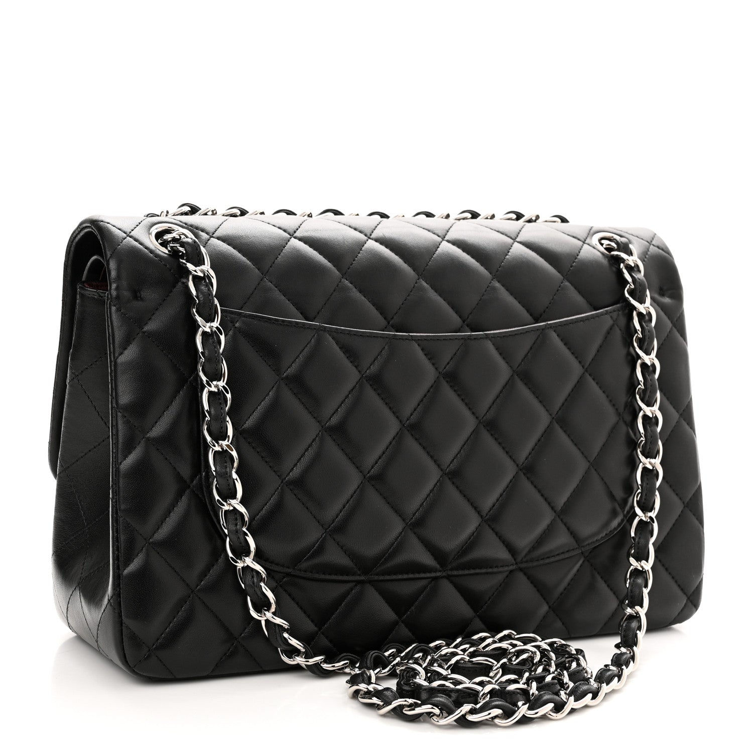 Chanel Lambskin Quilted Jumbo Double Flap Black 3 of 10