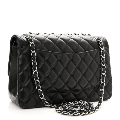Chanel Lambskin Quilted Jumbo Double Flap Black 3 of 10