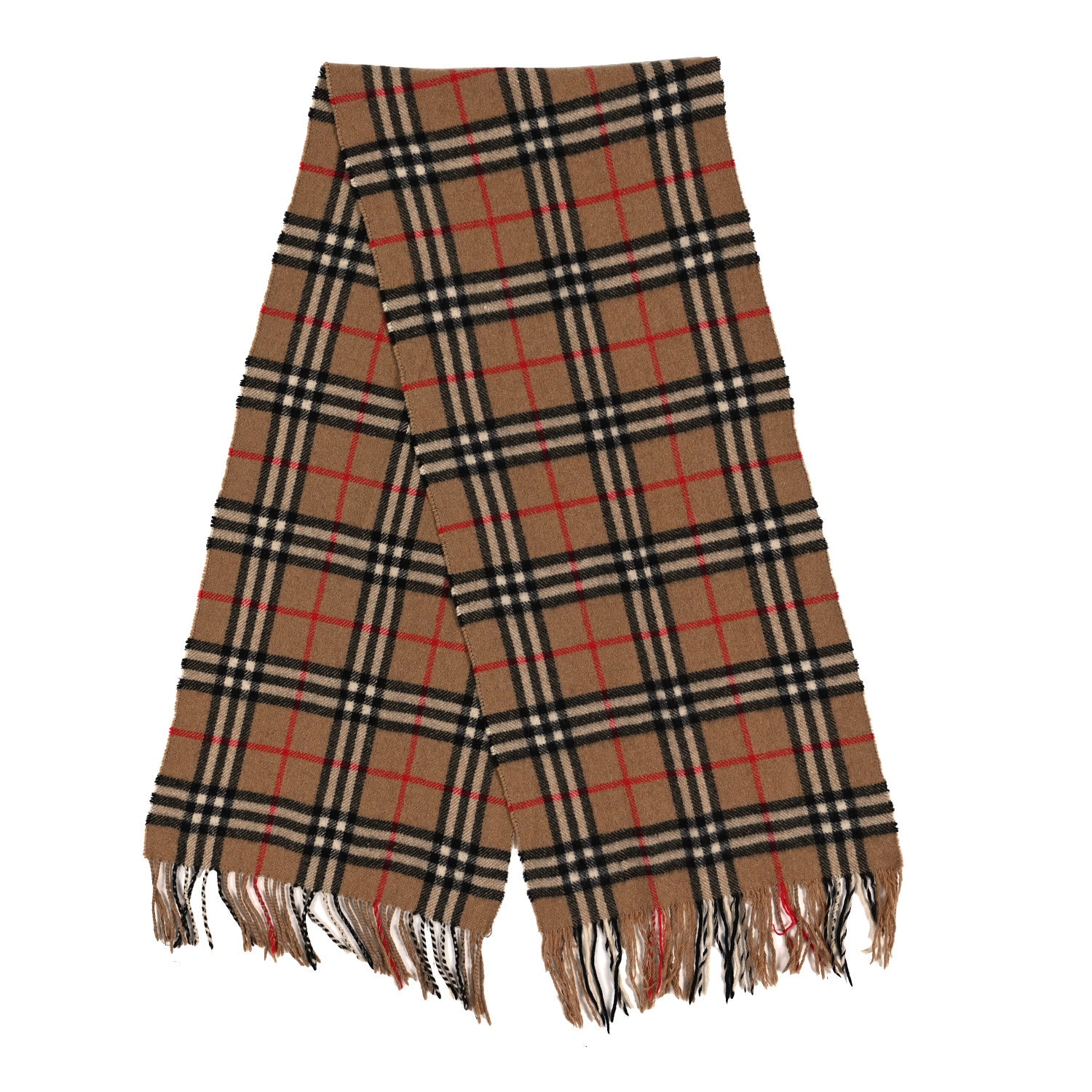 Burberry Cashmere Vintage Check Fringe Scarf 2 of 3