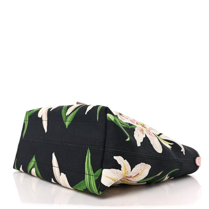 Dolce & Gabbana Canvas Lily Printed Iguana Capri Tote Black Multicolor 7 of 7