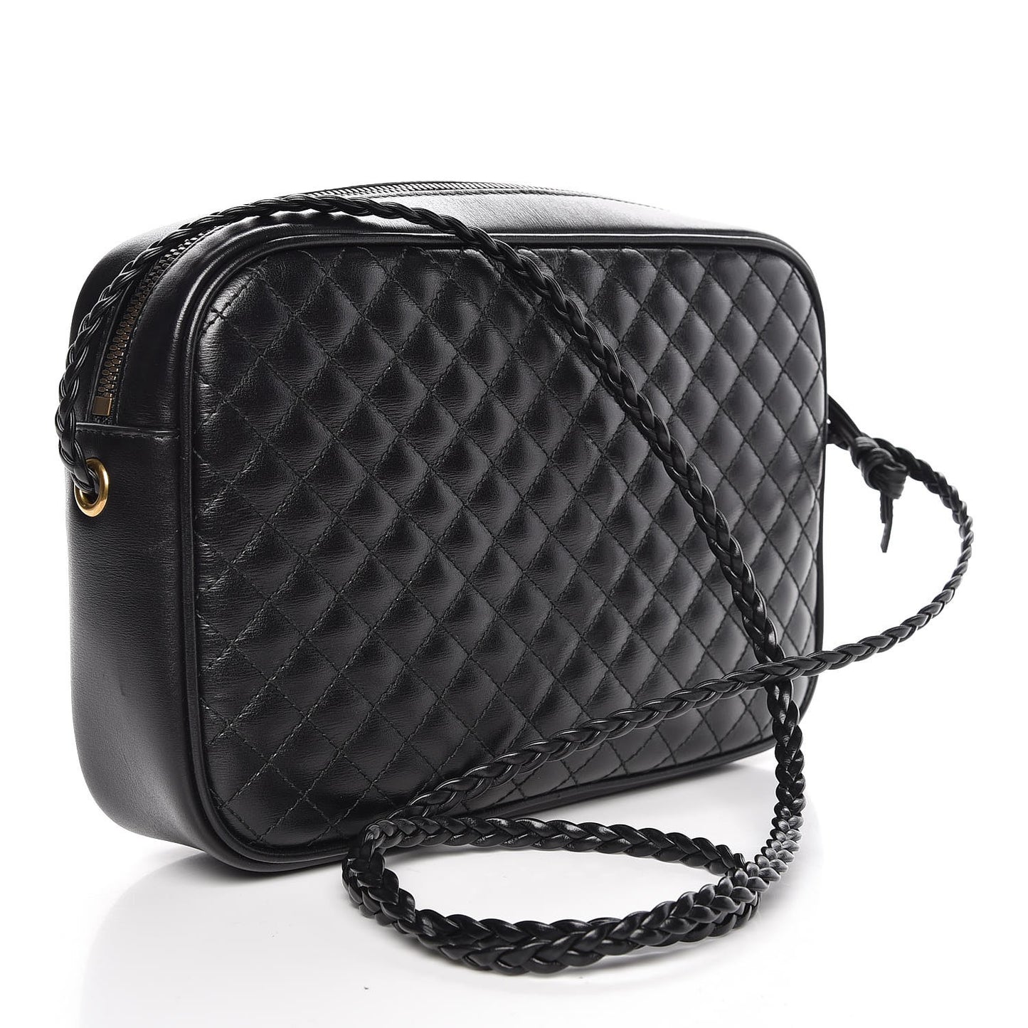 Calfskin Web Trapuntata Small GG Shoulder Bag Black