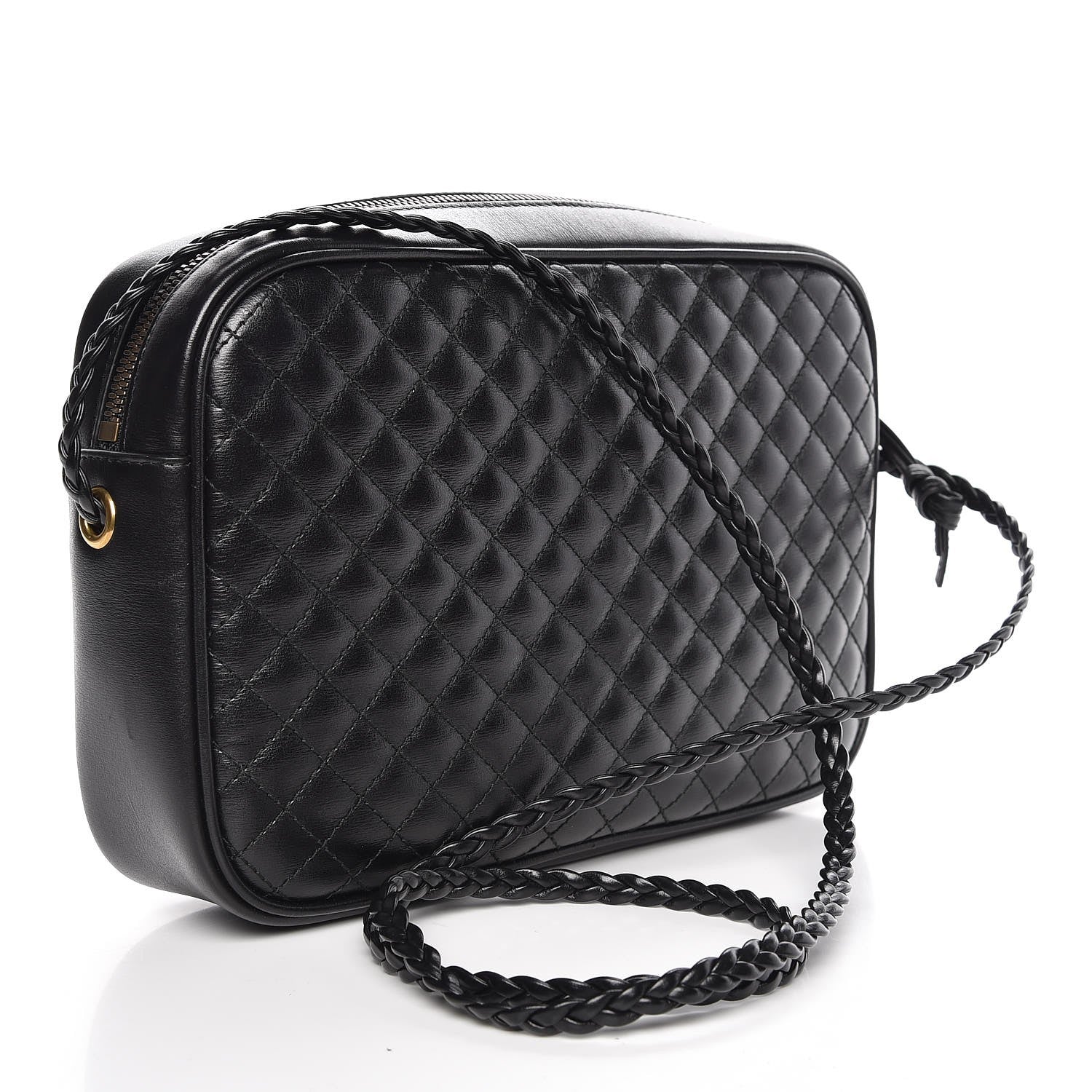 Gucci Calfskin Web Trapuntata Small GG Shoulder Bag Black 3 of 7