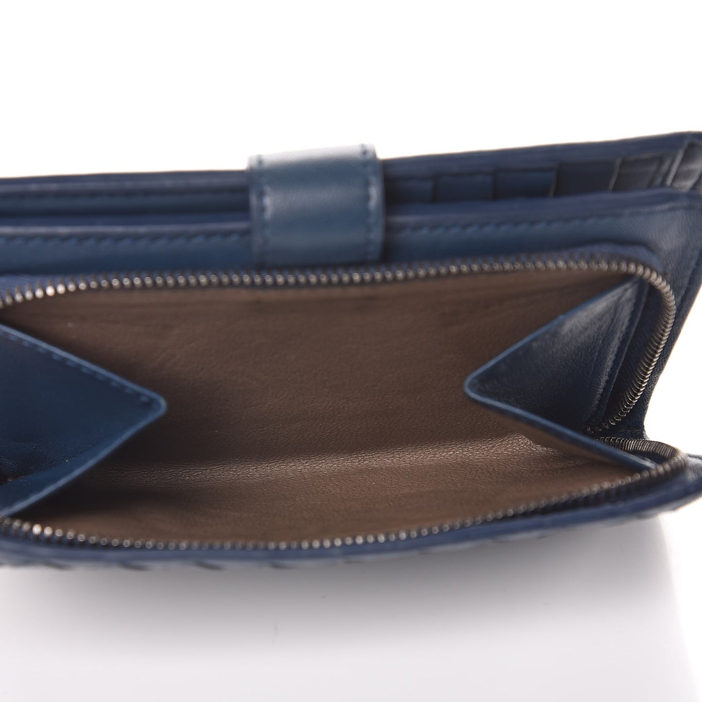Nappa Intrecciato Continental Wallet Baltic Blue